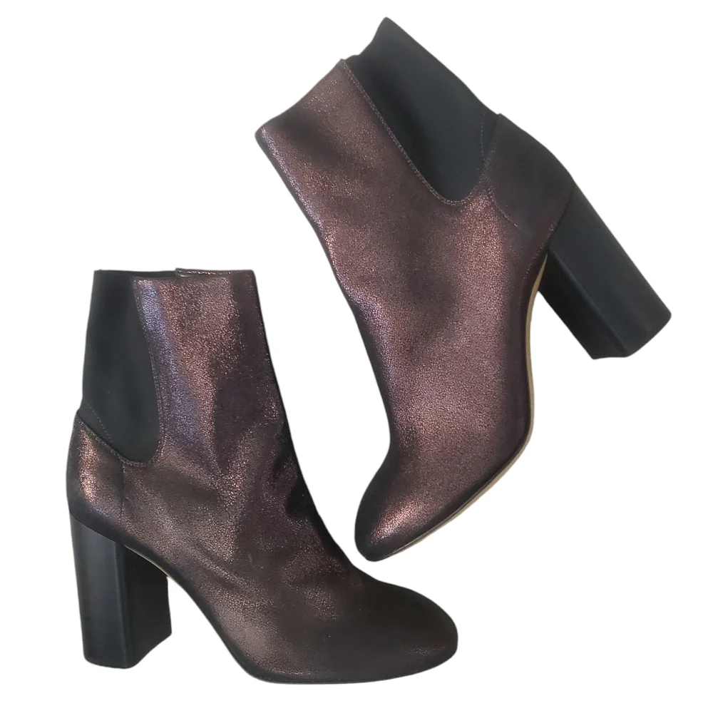 RAG & BONE New Agnes Metallic Copper Boot 40 EU Purple Black US 10
